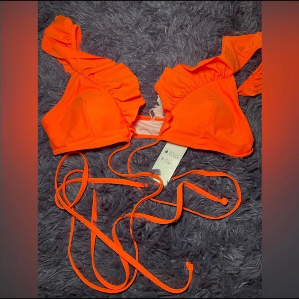 Cupshe Neon Orange Bikini Top